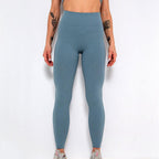 Elegant Blue Yoga Pants High Waisted Gym Leggings Yoga Leggings Seamless Gym Push Up Workout Stretch Fitness Sweatpants Ultra Soft Leggings Tight Sport Women Fitness Seamless Female Legging Tummy Control Running Pants For Training Stevvex