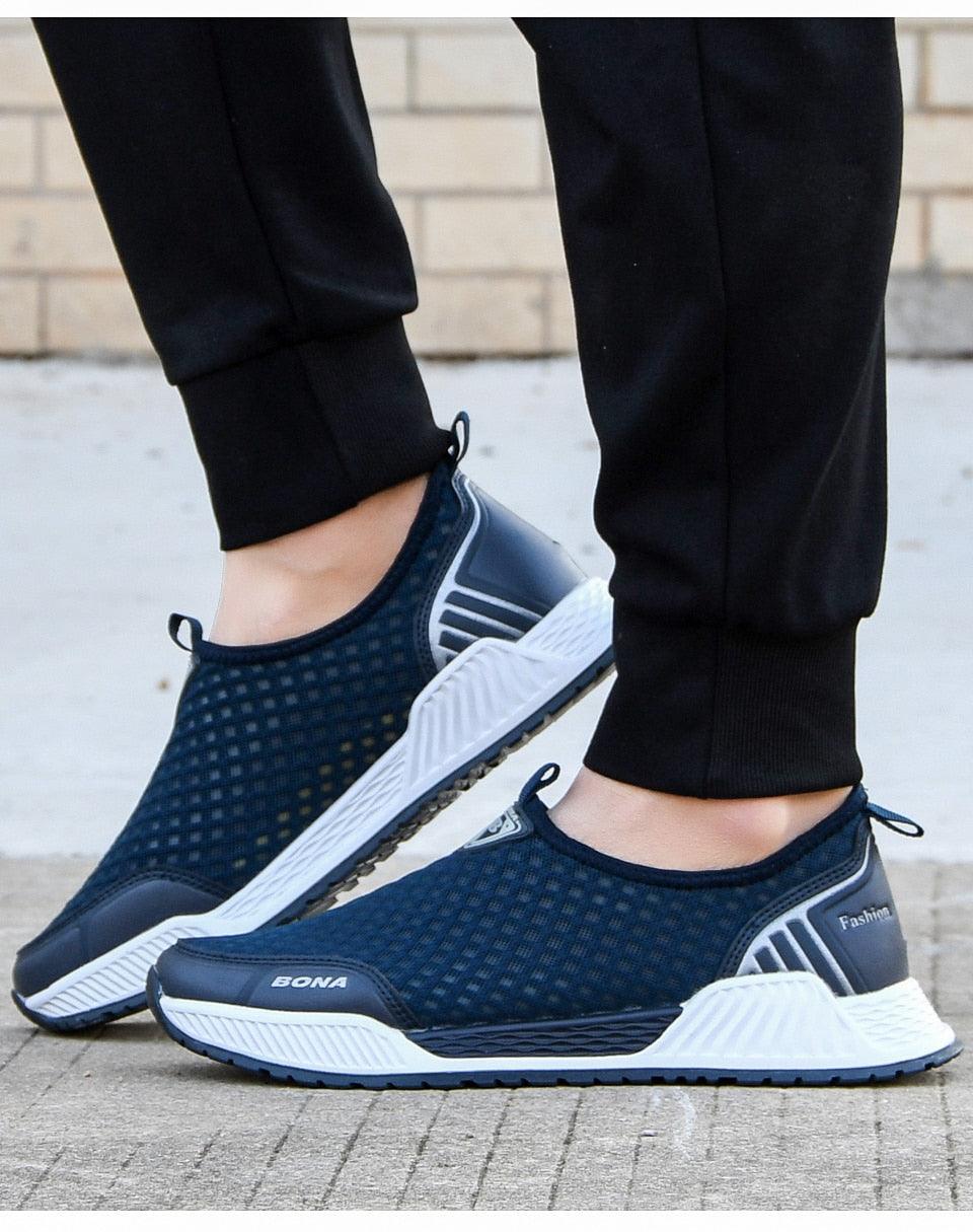 Elegant Breathable Casual Mens Sneakers Comfortable Walking Man Trendy Slip On Walking Shoes Non Slip Running Shoes Lightweight Breathable Mesh Fashion Sneakers Stevvex