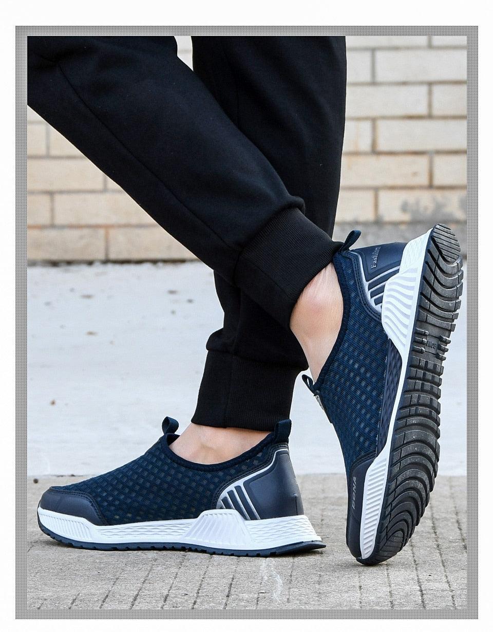 Elegant Breathable Casual Mens Sneakers Comfortable Walking Man Trendy Slip On Walking Shoes Non Slip Running Shoes Lightweight Breathable Mesh Fashion Sneakers Stevvex