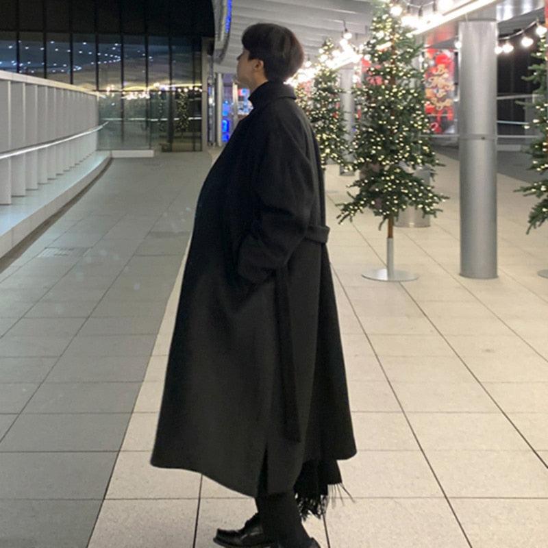 Elegant Brown Men Casual Overcoat Autumn Stylish New Trendy Warm Long Coat Elegant Warm Retro New Long Sleeve Comfortable Coat Classic Full Length Gentleman Overcoat Stevvex