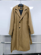Elegant Brown Men Casual Overcoat Autumn Stylish New Trendy Warm Long Coat Elegant Warm Retro New Long Sleeve Comfortable Coat Classic Full Length Gentleman Overcoat Stevvex