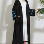 Elegant Butterfly Embroidery Open Abaya (MOA118)