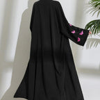Elegant Butterfly Embroidery Open Abaya (MOA118)