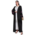 Elegant Butterfly Embroidery Open Abaya (MOA118)