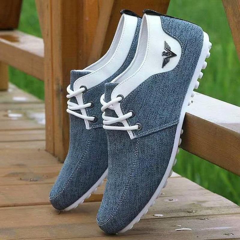 Elegant Casual Mens Shoes Lace-Up Linen Cloth Breathable Mens Canvas Shoes Flats Driving Walking Shoes Driving Sneakers Casual Cloth Shoes Lightweight Outdoor Shoes Stevvex