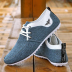 Elegant Casual Mens Shoes Lace-Up Linen Cloth Breathable Mens Canvas Shoes Flats Driving Walking Shoes Driving Sneakers Casual Cloth Shoes Lightweight Outdoor Shoes Stevvex