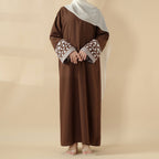 Elegant Cocoon-Cut Pullover Dress | 2-Piece Set Embroidered Abaya (MA145)