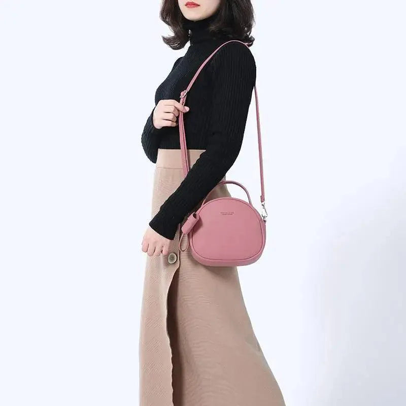 Elegant Cute Geometrical Women Handbag Soft PU Leather Women's Crossbody Messenger Bags Round Ladies Shoulder Bag Stevvex