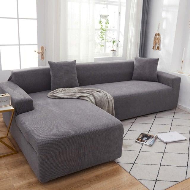 Elegant Elastic Sofa Covers Set for Living Room Chaise Lounge L Shape Corner Stretch Couch Armchair Slipcover Furniture Protector Shaped Sofa Cover Sectional Couch Cover for Living Room Fabric Chaise Lounge Slipcover Stevvex