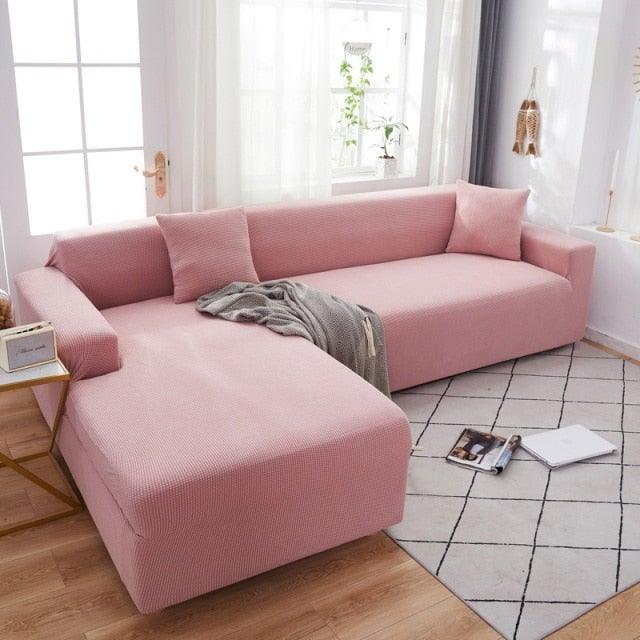 Elegant Elastic Sofa Covers Set for Living Room Chaise Lounge L Shape Corner Stretch Couch Armchair Slipcover Furniture Protector Shaped Sofa Cover Sectional Couch Cover for Living Room Fabric Chaise Lounge Slipcover Stevvex