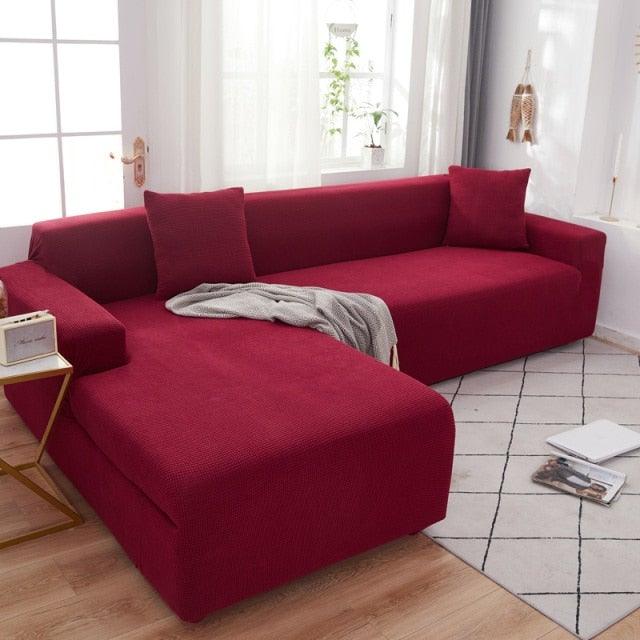Elegant Elastic Sofa Covers Set for Living Room Chaise Lounge L Shape Corner Stretch Couch Armchair Slipcover Furniture Protector Shaped Sofa Cover Sectional Couch Cover for Living Room Fabric Chaise Lounge Slipcover Stevvex
