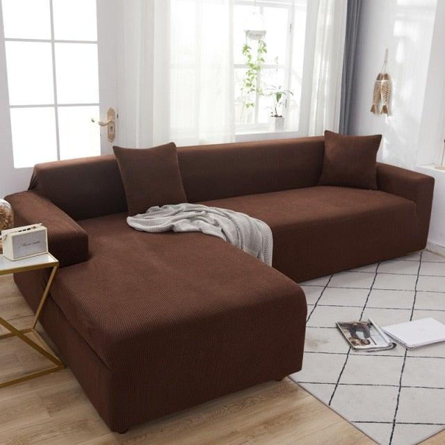 Elegant Elastic Sofa Covers Set for Living Room Chaise Lounge L Shape Corner Stretch Couch Armchair Slipcover Furniture Protector Shaped Sofa Cover Sectional Couch Cover for Living Room Fabric Chaise Lounge Slipcover Stevvex