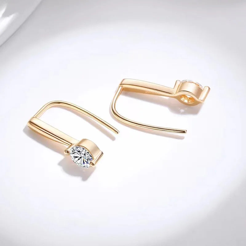 Sterling Silver 925 Moissanite Drop Earrings 1.0cttw (0.5ctx2) Bridal Luxury Fashion Gift BandsCo Straps