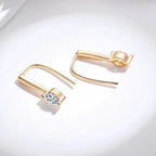 Sterling Silver 925 Moissanite Drop Earrings 1.0cttw (0.5ctx2) Bridal Luxury Fashion Gift BandsCo Straps