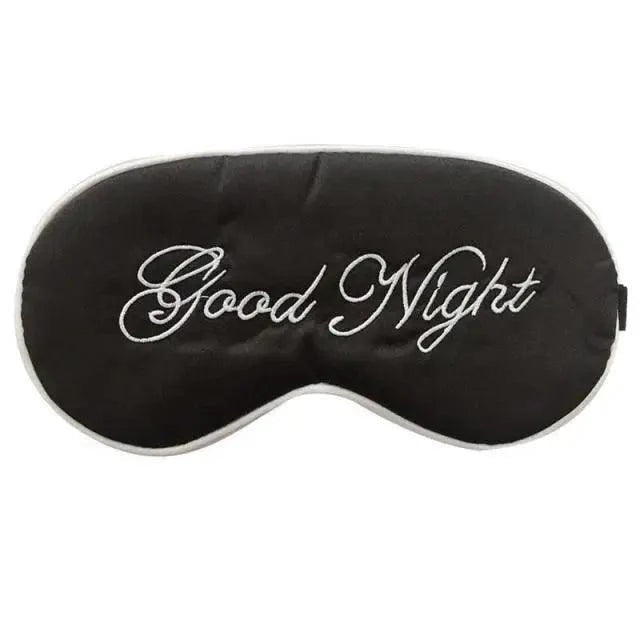 Elegant Good Night Soft Eye Masks Cute Design Eye Cover Sleeping Blindfold Women Eye Cover Full Night's Sleep Travel Portable Lightweight Eye Mask Stevvex