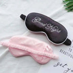 Elegant Good Night Soft Eye Masks Cute Design Eye Cover Sleeping Blindfold Women Eye Cover Full Night's Sleep Travel Portable Lightweight Eye Mask Stevvex