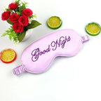 Elegant Good Night Soft Eye Masks Cute Design Eye Cover Sleeping Blindfold Women Eye Cover Full Night's Sleep Travel Portable Lightweight Eye Mask Stevvex