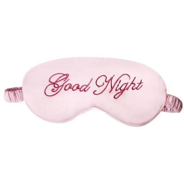 Elegant Good Night Soft Eye Masks Cute Design Eye Cover Sleeping Blindfold Women Eye Cover Full Night's Sleep Travel Portable Lightweight Eye Mask Stevvex