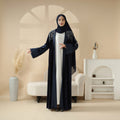 Luxury Velvet Open Abaya | Hand-Stitched Beaded Open Velvet Abaya (MOA106)