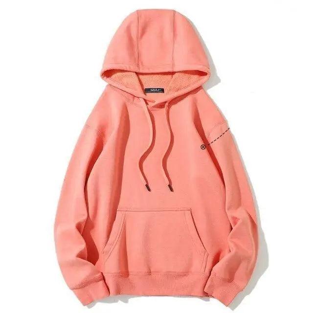 Elegant Hoodie Women High Quality Cotton Hoodies Sweatshirts Thick Fleece Winter Autumn Oversized Warm Hooded Sweatshirt Woman Men's Fleece Hoodies Hip Hop Solid Color Style Autumn Hooded Sweatshirts Stevvex
