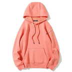 Elegant Hoodie Women High Quality Cotton Hoodies Sweatshirts Thick Fleece Winter Autumn Oversized Warm Hooded Sweatshirt Woman Men's Fleece Hoodies Hip Hop Solid Color Style Autumn Hooded Sweatshirts Stevvex