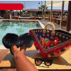 Elegant Indoor Fur Slippers For Women Fur Slides Flip Flops Beach Plush Fluffy Furry Slippers Furry Fuzzy Slides Open Toe Fluffy Slides Fox Fur Feather Sandals Fur Slip On Shoes For Women Stevvex