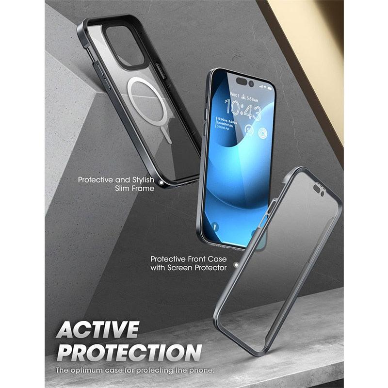 Elegant iPhone 14 Pro Max Case 6.7" Strong Edges Slim Frame Clear Protective Case with Built-in Screen Protector Compatible Shockproof Thin Clear Case Luxury Case For Smartphone Stevvex