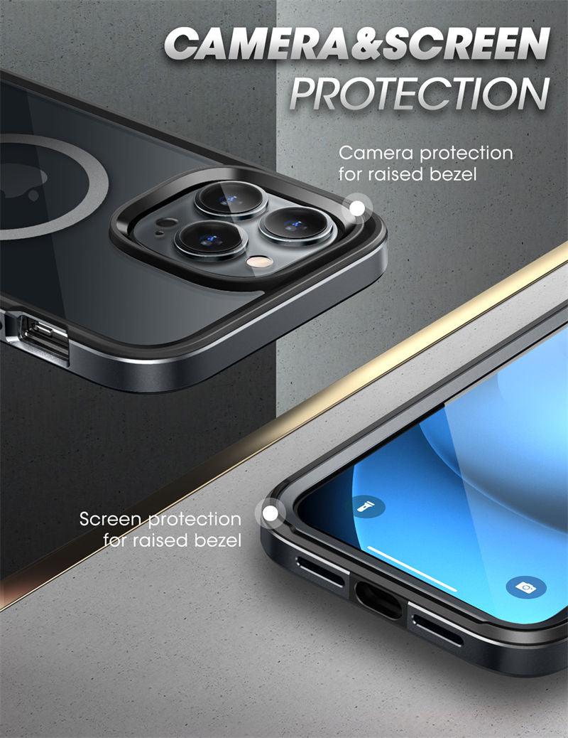 Elegant iPhone 14 Pro Max Case 6.7" Strong Edges Slim Frame Clear Protective Case with Built-in Screen Protector Compatible Shockproof Thin Clear Case Luxury Case For Smartphone Stevvex