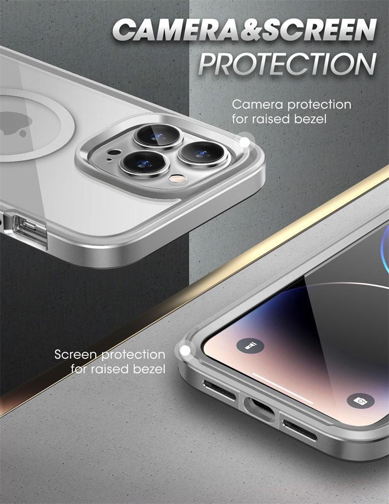 Elegant iPhone 14 Pro Max Case 6.7" Strong Edges Slim Frame Clear Protective Case with Built-in Screen Protector Compatible Shockproof Thin Clear Case Luxury Case For Smartphone Stevvex