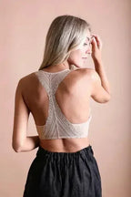 Lacey Racerback Seamless Bralette – Soft Wireless Lace Comfort