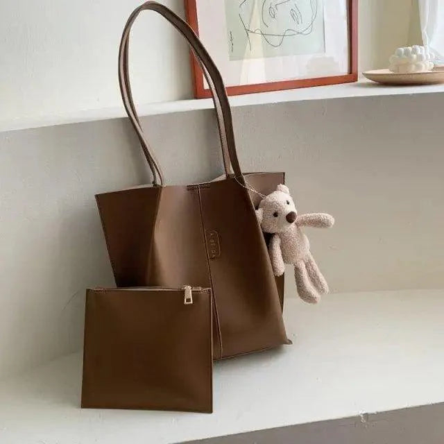 Elegant Ladies 2 piece set / suit Handbag Composite Bag Set Ladies Handbag Large Shoulder Bag Purse Bag Handbag For Females Stevvex