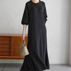 Elegant Lantern Sleeve Mermaid Maxi Dress | Loose Fit Long Sleeve Dress(MS154)