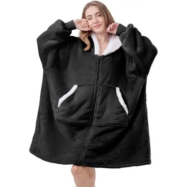 Elegant Large Sweatshirts Woman Oversized Hoodie Winter Blanket With Sleeves Fleece Warm Giant Blanket Hoodies Women Sweatshirts  Long Blanket with Sleeves for Winter Hooded Sweatshirt for Women and Men Pullover Stevvex