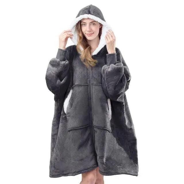 Elegant Large Sweatshirts Woman Oversized Hoodie Winter Blanket With Sleeves Fleece Warm Giant Blanket Hoodies Women Sweatshirts  Long Blanket with Sleeves for Winter Hooded Sweatshirt for Women and Men Pullover Stevvex