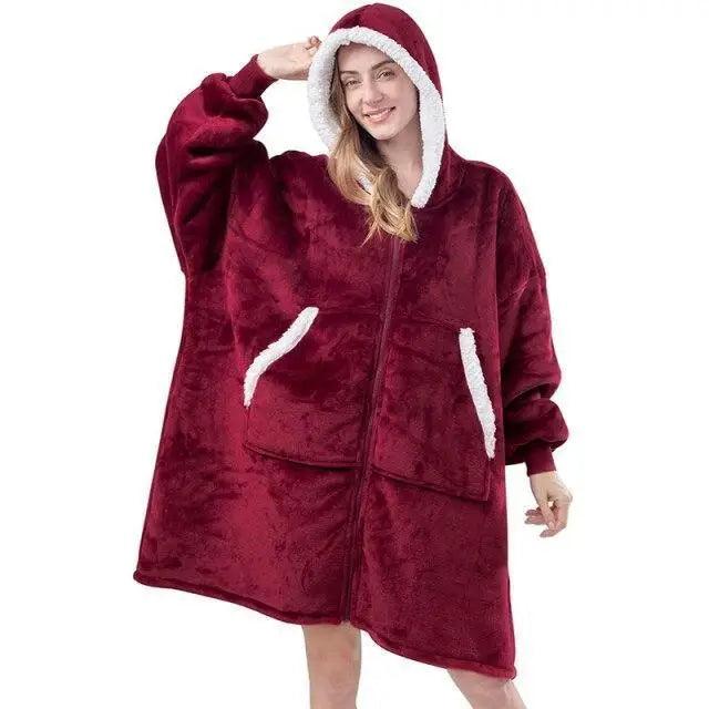 Elegant Large Sweatshirts Woman Oversized Hoodie Winter Blanket With Sleeves Fleece Warm Giant Blanket Hoodies Women Sweatshirts  Long Blanket with Sleeves for Winter Hooded Sweatshirt for Women and Men Pullover Stevvex