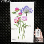 Elegant Lavender Flower Tattoo Stickers Temporary Waterproof Colorful Modern Children Tattoo Stevvex
