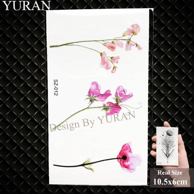 Elegant Lavender Flower Tattoo Stickers Temporary Waterproof Colorful Modern Children Tattoo Stevvex