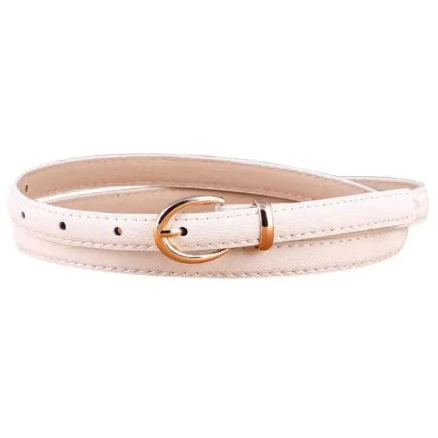 Elegant Leather Adjustable Thin Belt For Women Unique Black Design Ladies Belt High Quality Charming Waistbands For Dress Stevvex