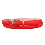 Elegant Leather Adjustable Thin Belt For Women Unique Black Design Ladies Belt High Quality Charming Waistbands For Dress Stevvex