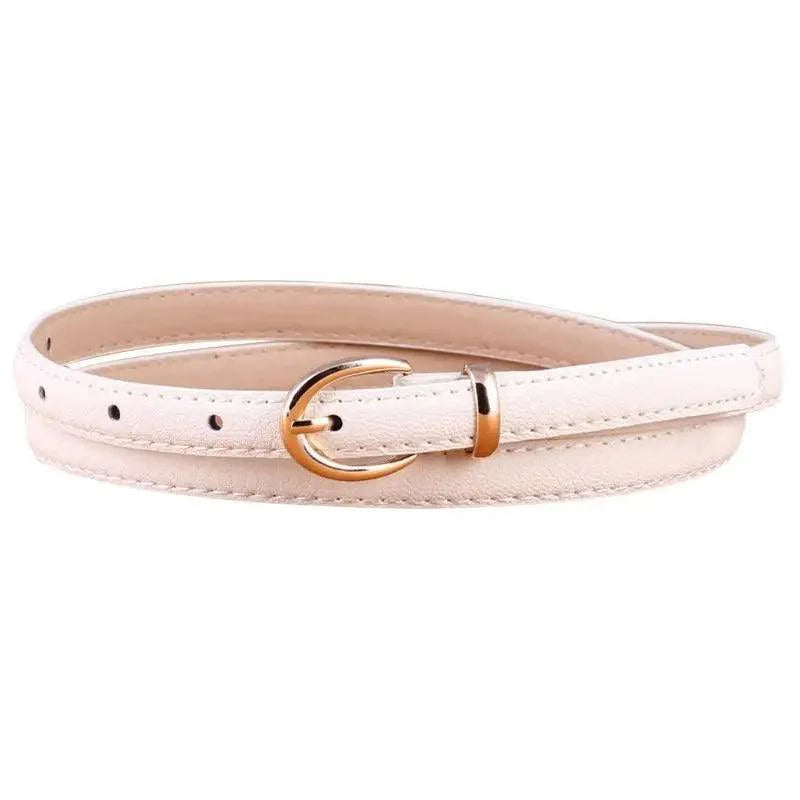 Elegant Leather Adjustable Thin Belt For Women Unique Black Design Ladies Belt High Quality Charming Waistbands For Dress Stevvex