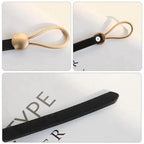 Elegant Leather Adjustable Thin Belt For Women Unique Black Design Ladies Belt High Quality Charming Waistbands For Dress Stevvex