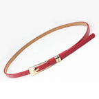 Elegant Leather Adjustable Thin Belt For Women Unique Black Design Ladies Belt High Quality Charming Waistbands For Dress Stevvex