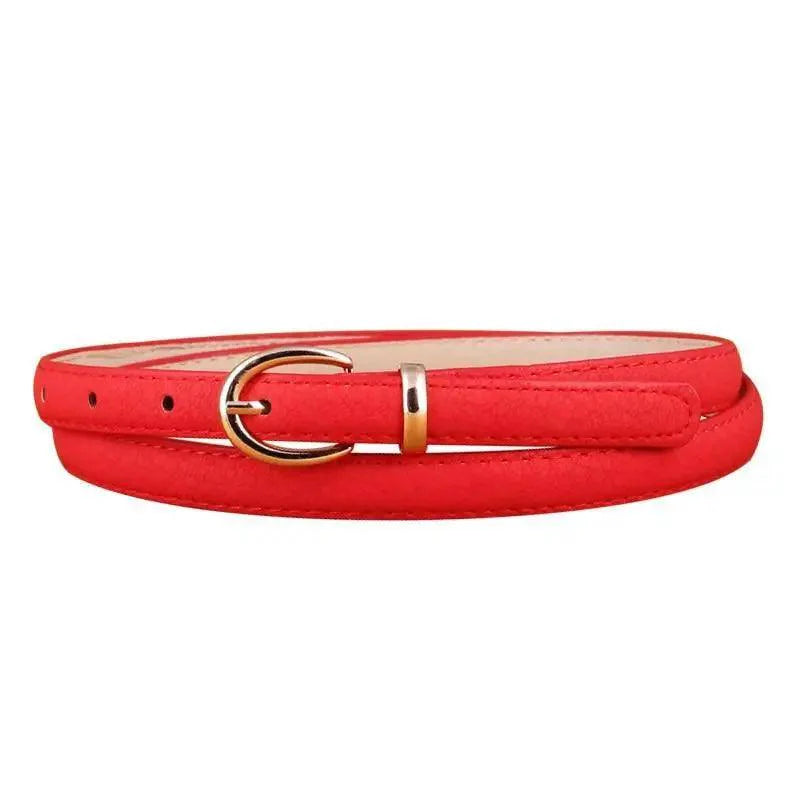 Elegant Leather Adjustable Thin Belt For Women Unique Black Design Ladies Belt High Quality Charming Waistbands For Dress Stevvex
