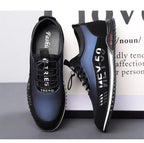 Elegant Leather Mens Luxury Casual Slip On Black Driving Fashion Sneakers Casual Walking Shoes Lightweight Anti-Slip Low Top Breathable Leather Mens Business Sneakers Stevvex