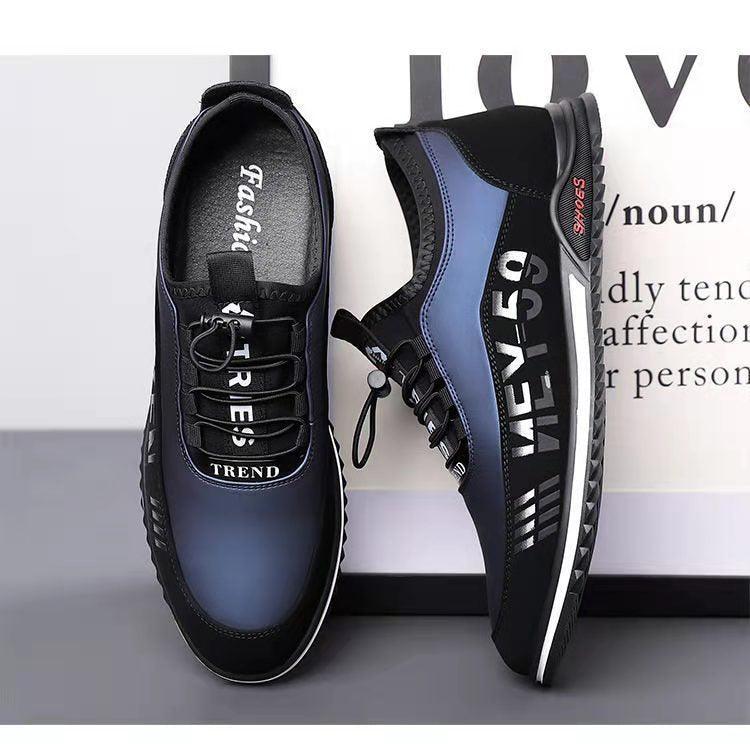 Elegant Leather Mens Luxury Casual Slip On Black Driving Fashion Sneakers Casual Walking Shoes Lightweight Anti-Slip Low Top Breathable Leather Mens Business Sneakers Stevvex