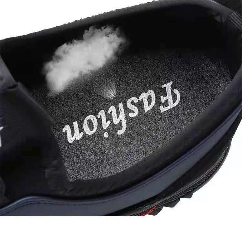 Elegant Leather Mens Luxury Casual Slip On Black Driving Fashion Sneakers Casual Walking Shoes Lightweight Anti-Slip Low Top Breathable Leather Mens Business Sneakers Stevvex