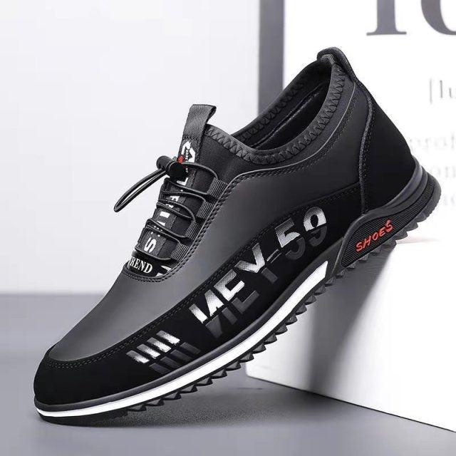 Elegant Leather Mens Luxury Casual Slip On Black Driving Fashion Sneakers Casual Walking Shoes Lightweight Anti-Slip Low Top Breathable Leather Mens Business Sneakers Stevvex