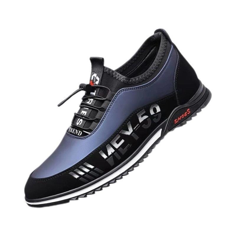 Elegant Leather Mens Luxury Casual Slip On Black Driving Fashion Sneakers Casual Walking Shoes Lightweight Anti-Slip Low Top Breathable Leather Mens Business Sneakers Stevvex