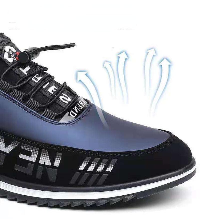 Elegant Leather Mens Luxury Casual Slip On Black Driving Fashion Sneakers Casual Walking Shoes Lightweight Anti-Slip Low Top Breathable Leather Mens Business Sneakers Stevvex