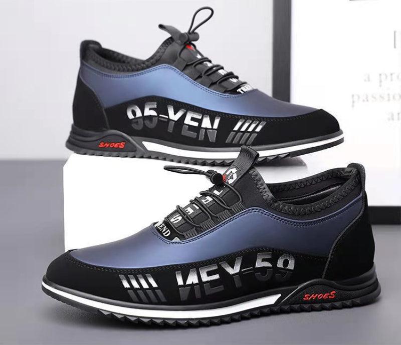 Elegant Leather Mens Luxury Casual Slip On Black Driving Fashion Sneakers Casual Walking Shoes Lightweight Anti-Slip Low Top Breathable Leather Mens Business Sneakers Stevvex